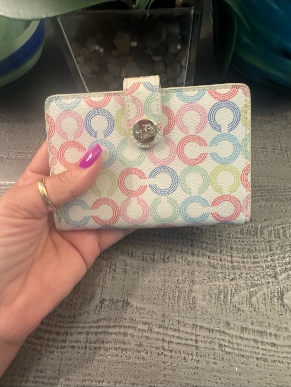NWT Coach Y2K Multicolor Signature C Wallet - Picture 5 of 6